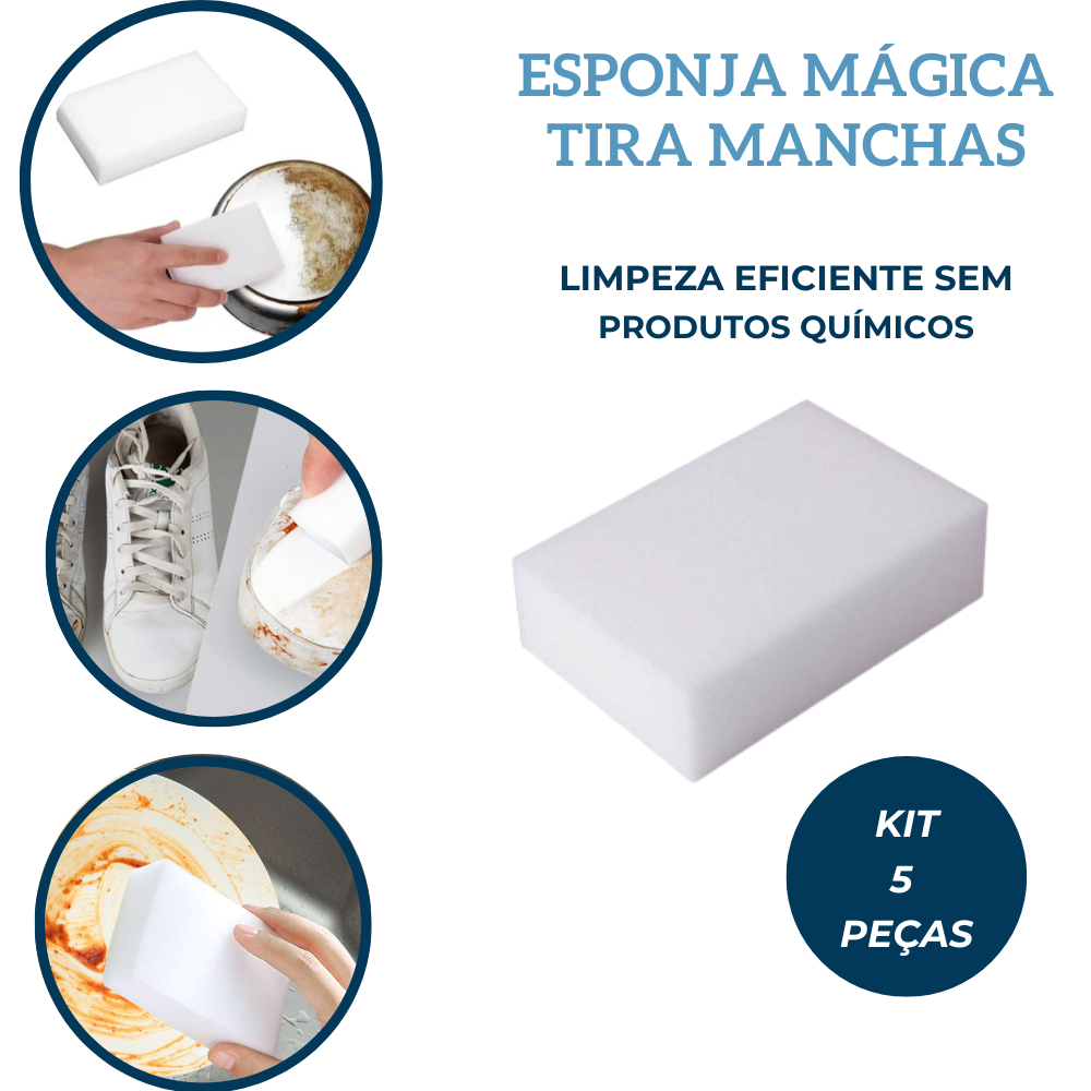 Kit Esponja M Gica Limpeza Pesada Tira Manchas Limpa Parede