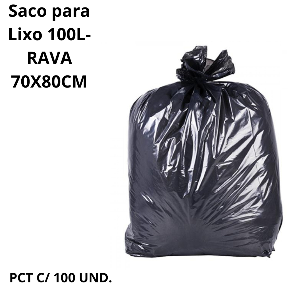 Saco Para Lixo Preto Litros Cmx Cm Rava Pacote C