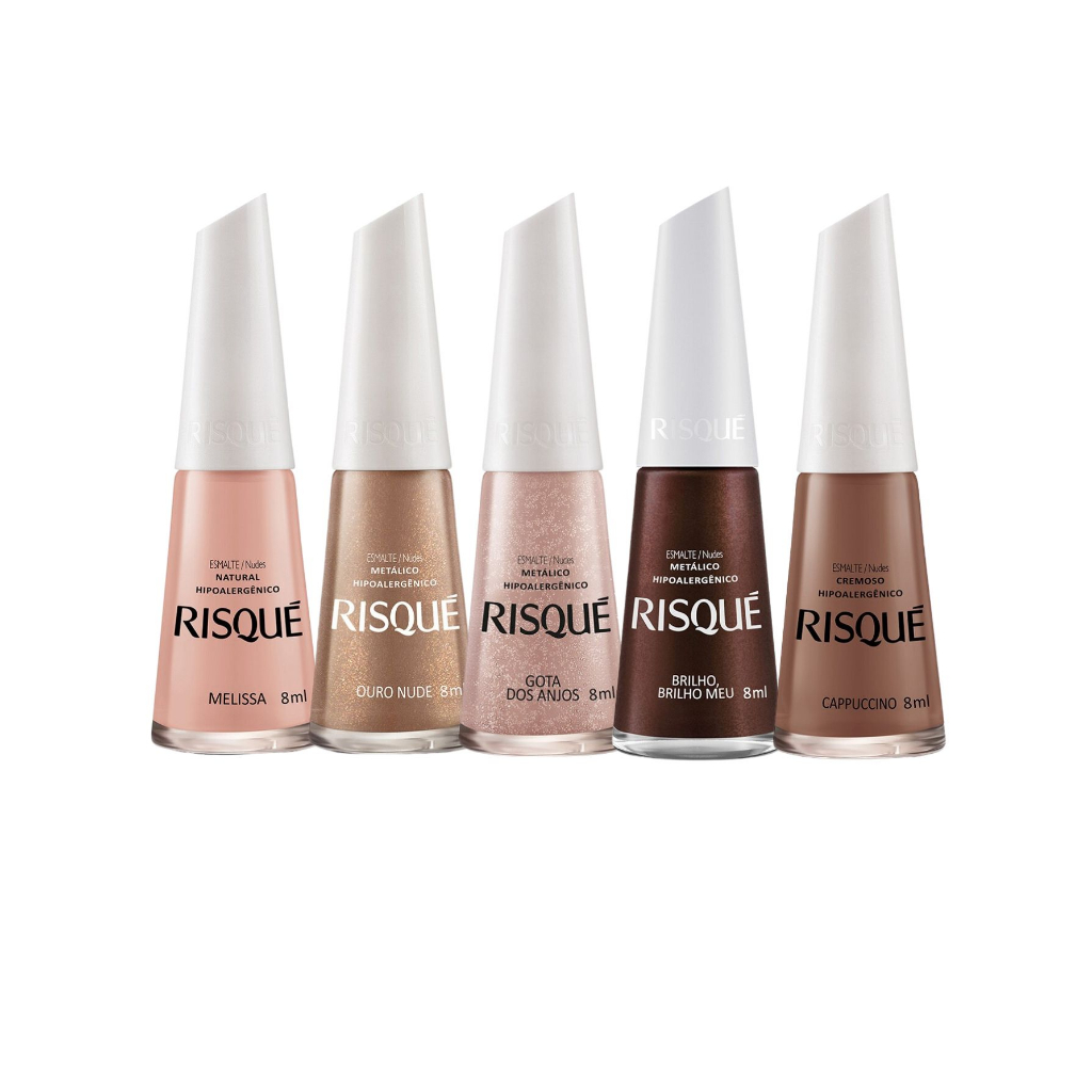 Kit Esmaltes Risque Hipoalerg Nicos Tons Nude Shopee Brasil