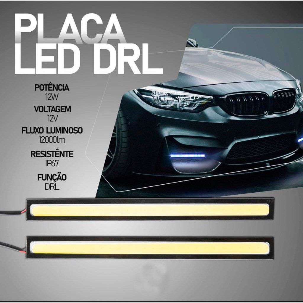 Barra Luz De Led Drl Automotivo Cm K Farol Auxiliar V Universal