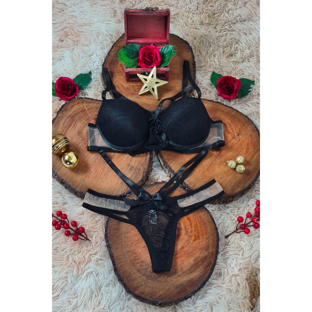 Lingerie Sensual Cintia Conjunto Calcinha E Suti Fio Dental