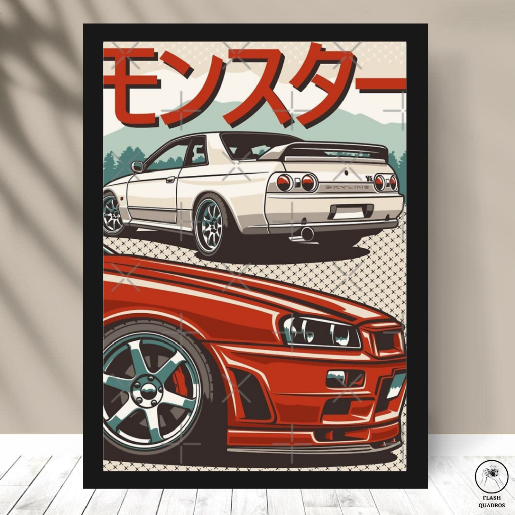 Quadro Placa Nissan Skyline R Velozes E Furiosos Brian C Moldura E