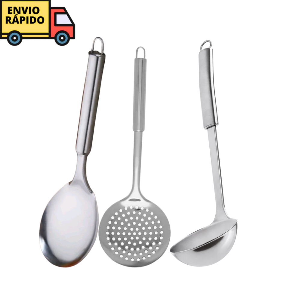 Kit De Utensílios De Cozinha 3 Peças Colher de Arroz Concha de