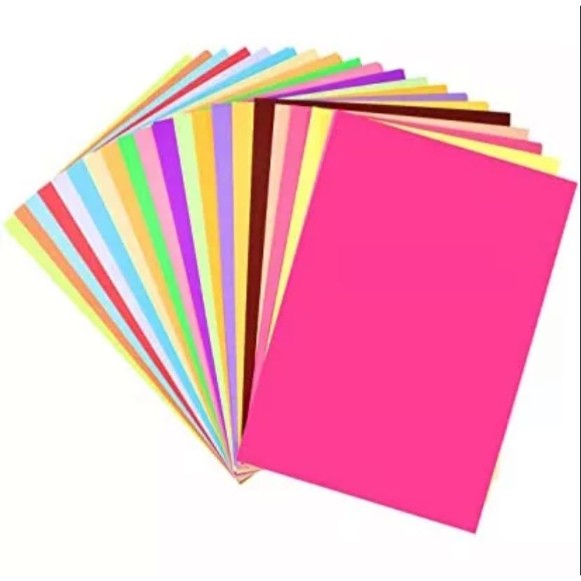 PAPEL COLOR SET 20 OU 15 FLS SORTIDAS TAMANHO A4 120gramas Shopee