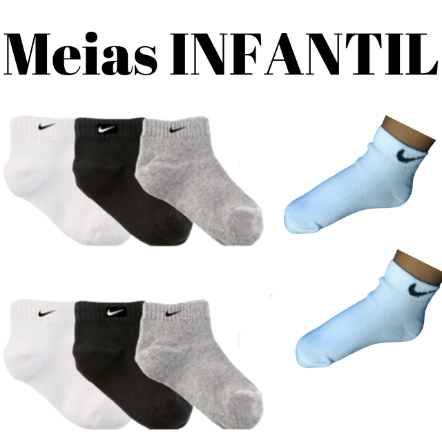 Kit 12 pares de meias infantil e juvenil 3 a 12 anos criança Shopee