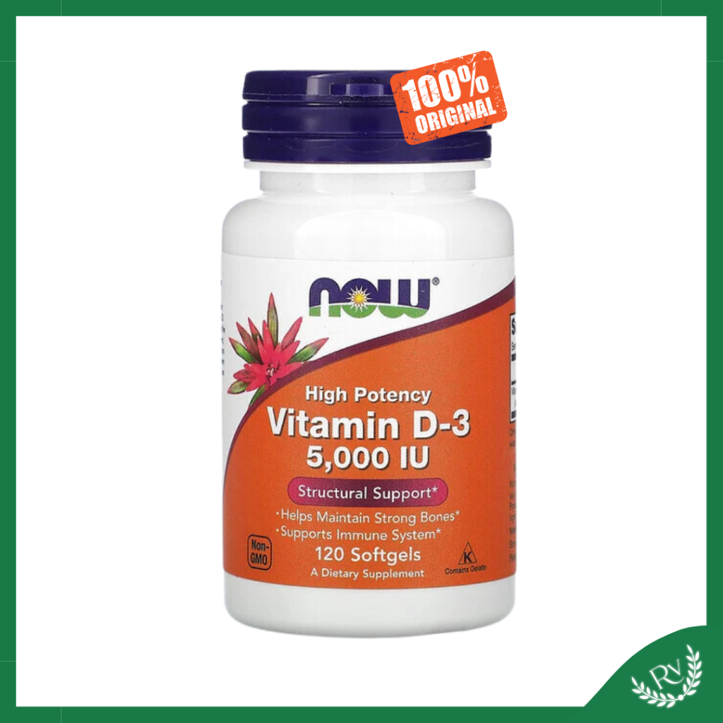 Vitamina D 3 5000 Ui 120 Cápsulas Now Foods Shopee Brasil