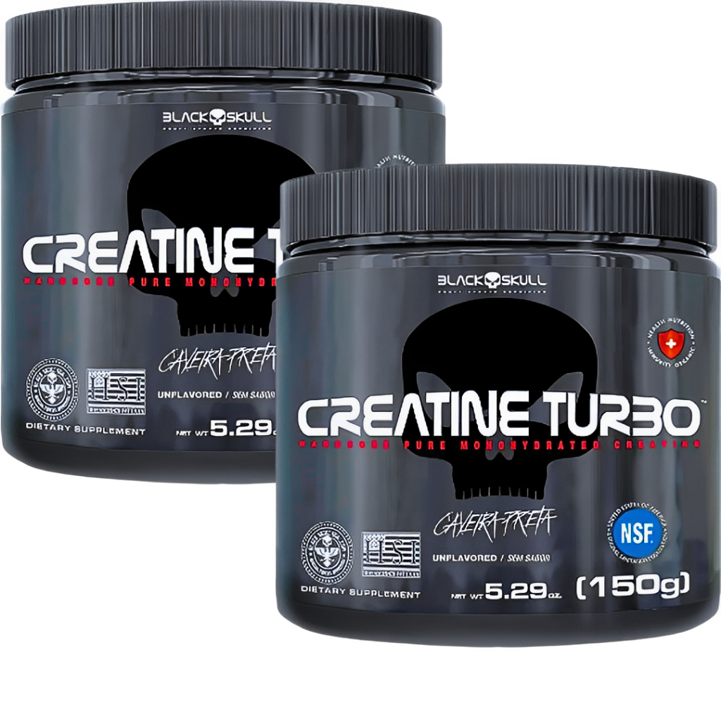 KIT 2 CREATINA MONOHIDRATADA BLACK SKULL TURBO 150G Shopee Brasil