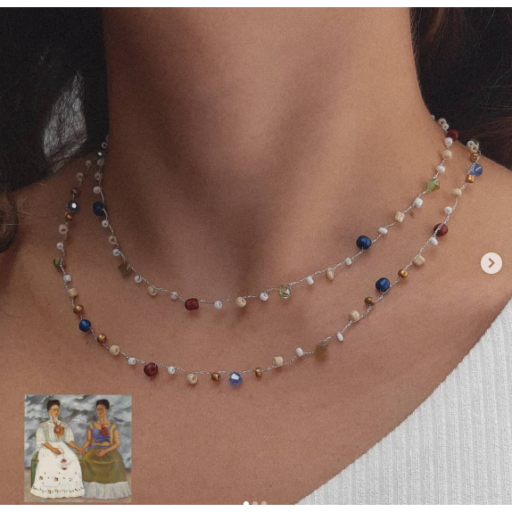 Colar Choker Duplo Inspirado Na Pintura As Duas Fridas De Frida