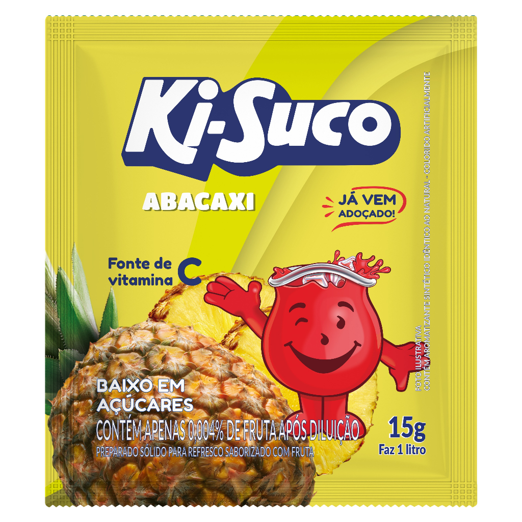 Suco Refresco Em Pó Ki Suco Sabor Abacaxi Display Caixa 15