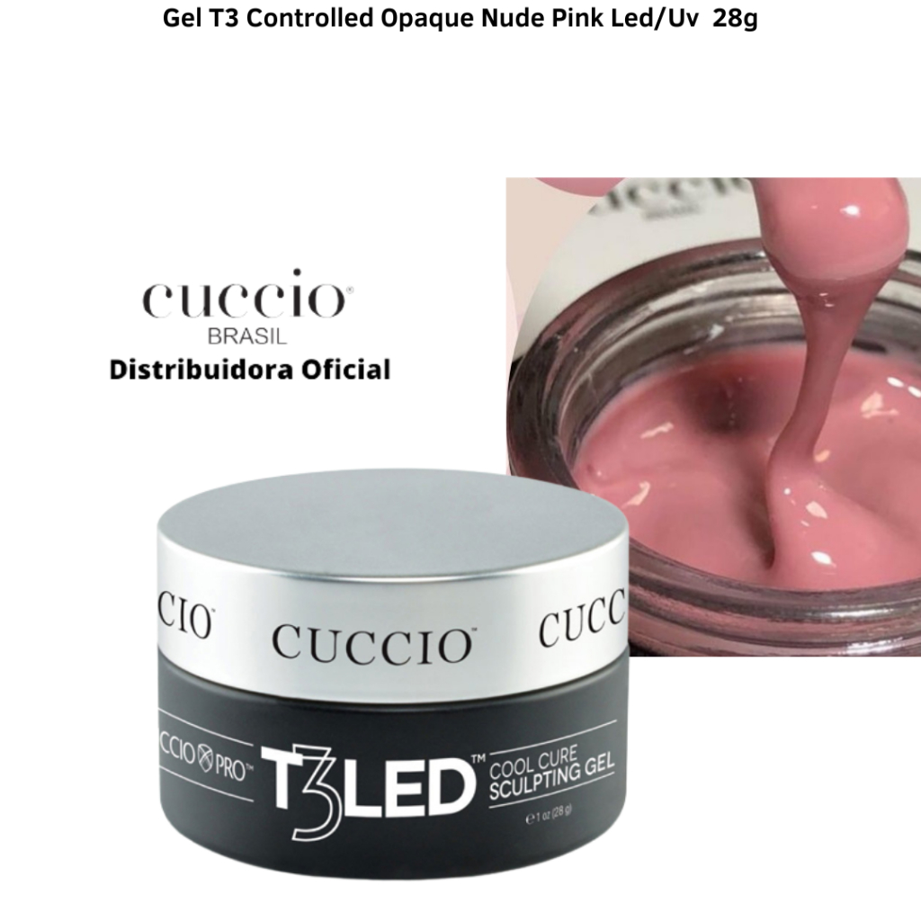 Gel T3 Controlled Opaque Nude Pink Led Uv 28g Cuccio Shopee Brasil