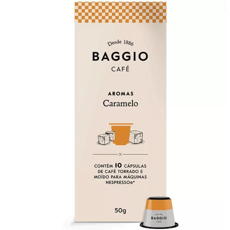 Café em Cápsula Nespresso Torrado e Moído Caramelo Baggio Aromas Caixa