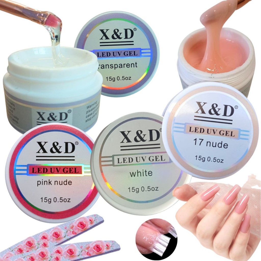 Kit 4 Gel X D Uv Led 15g Pink Nude Transparente Unha White Shopee Brasil