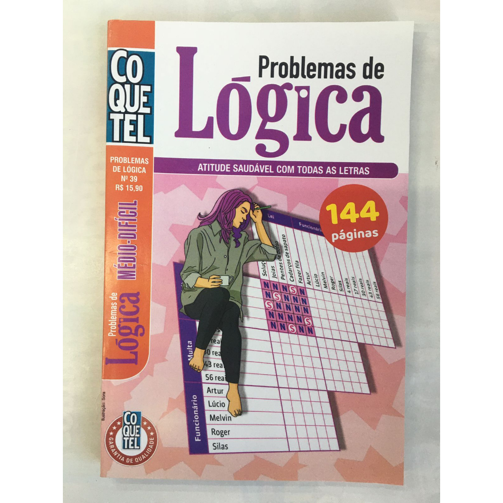 Passatempo Coquetel Problemas De L Gica M Dio Dif Cil Shopee Brasil