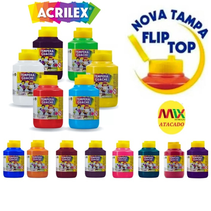 Tinta Guache Ml Acrilex Cores Und Shopee Brasil