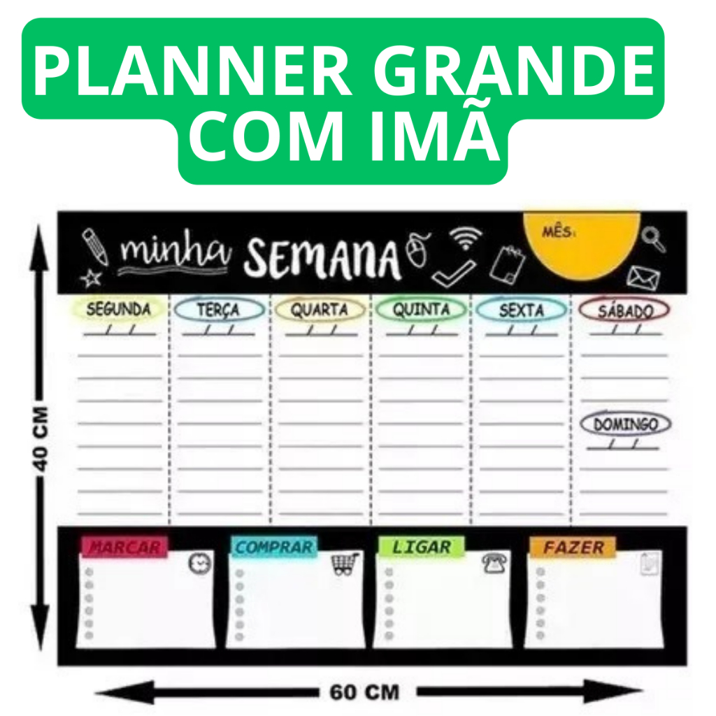 Quadro Planner Grande Planejador Semanal Magn Tico Quadro De Tarefas