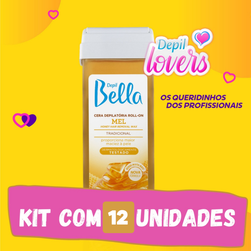 Kit Unidades Refil Cera Depilat Ria Roll On Mel Deo Depil Bella