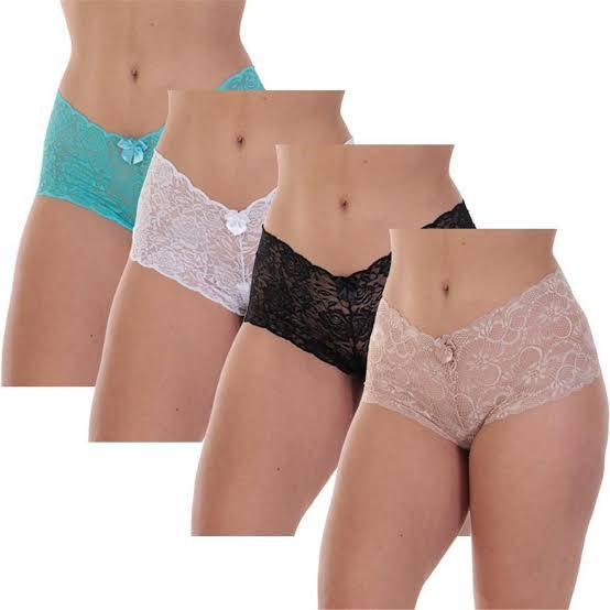 Kit 5 Calcinhas em Renda Confortável Feminina Lingerie Sexy Empina