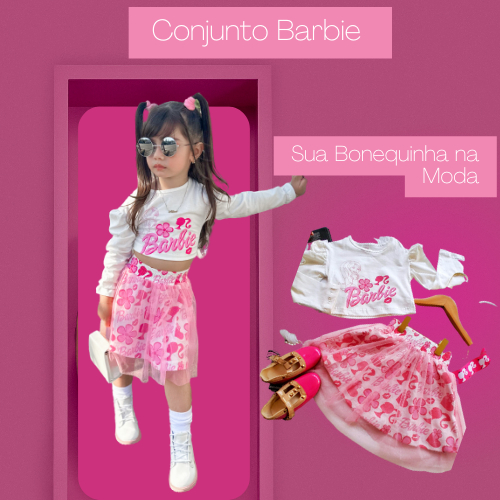 Conjunto Menina Luxo Barbie 3 peças Blogueirinha Shopee Brasil