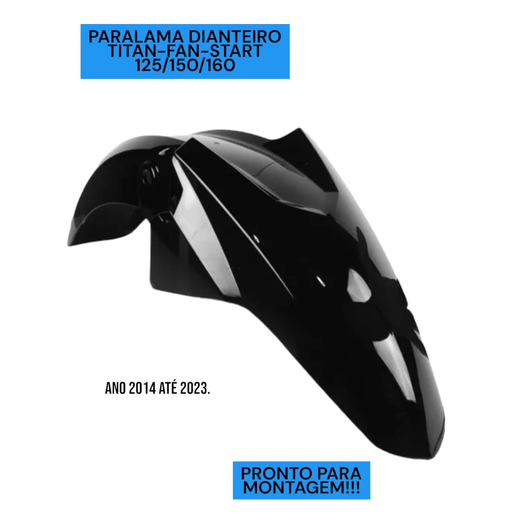 Paralama Dianteiro Cg 125 150 160 Titan Fan Start 2014 A 2023 Preto