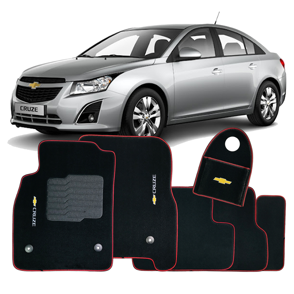 Tapete Carpete Chevrolet GM Cruze 2011 2012 2013 2014 2015 Logo Bordado