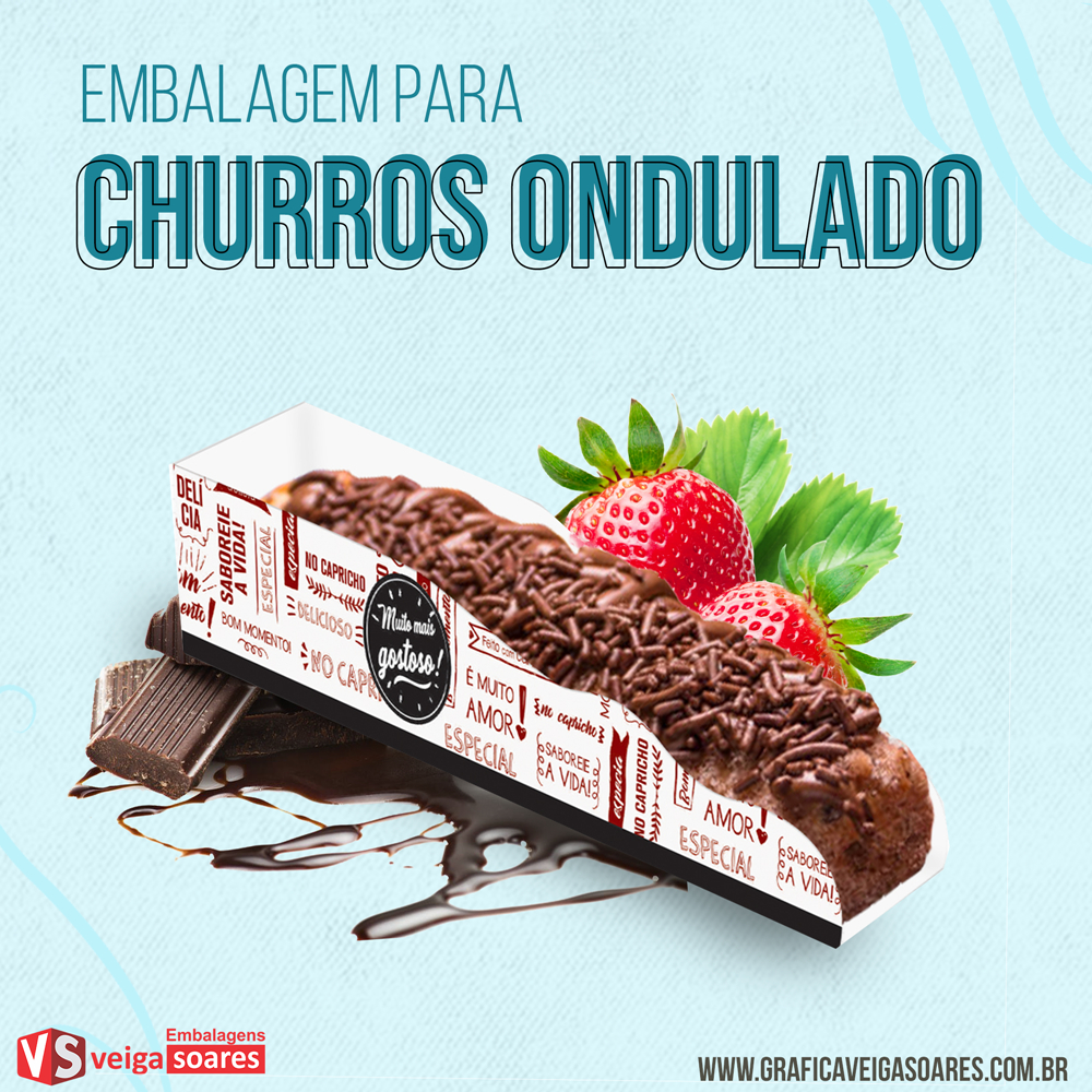 500 unid Churros Ondulado Embalagem Caixa Caixinha Para Balcão