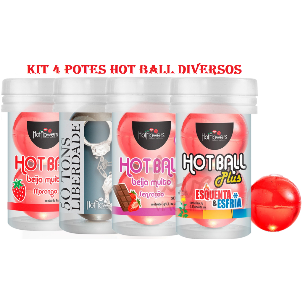 Kit Hot Ball Bolinhas Lubrificante Beijável Hotflowers Shopee Brasil
