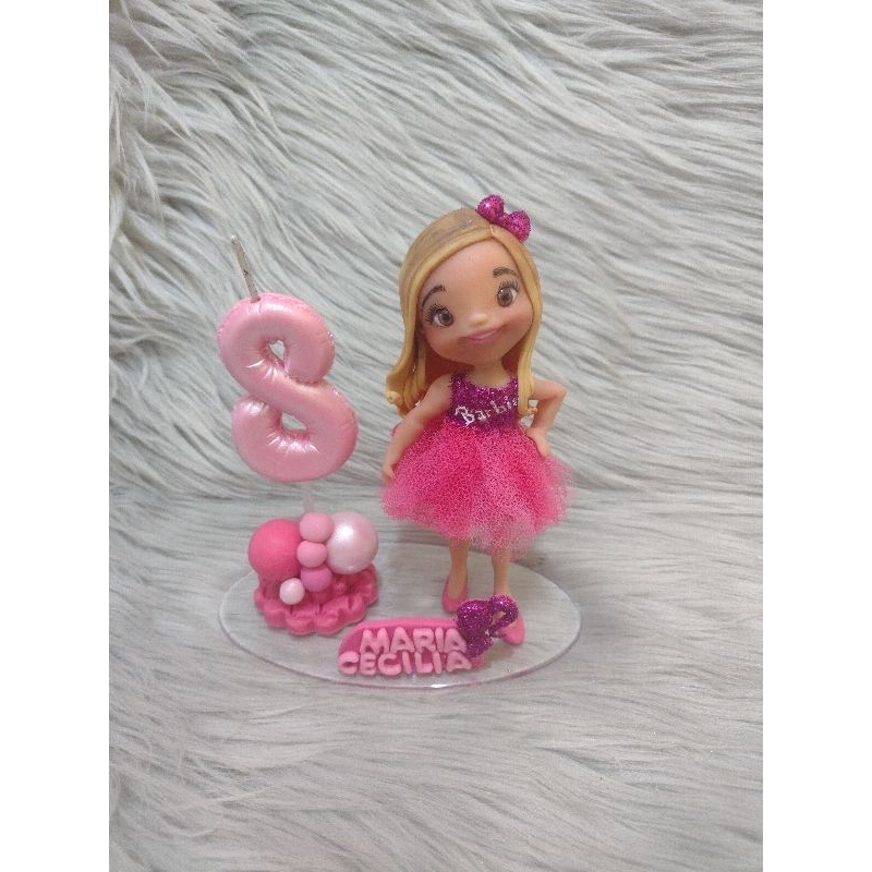 Topo De Bolo Tema Barbie Em Biscuit Personalizado Shopee Brasil