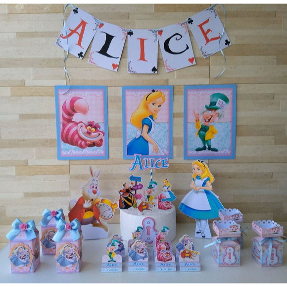 KIT BOLINHO FESTA EM CASA ALICE NO PAIS DAS MARAVILHAS Shopee Brasil