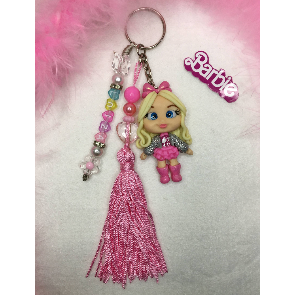 Chaveiro Da Barbie Bonequinha De Biscuit E Nome Shopee Brasil