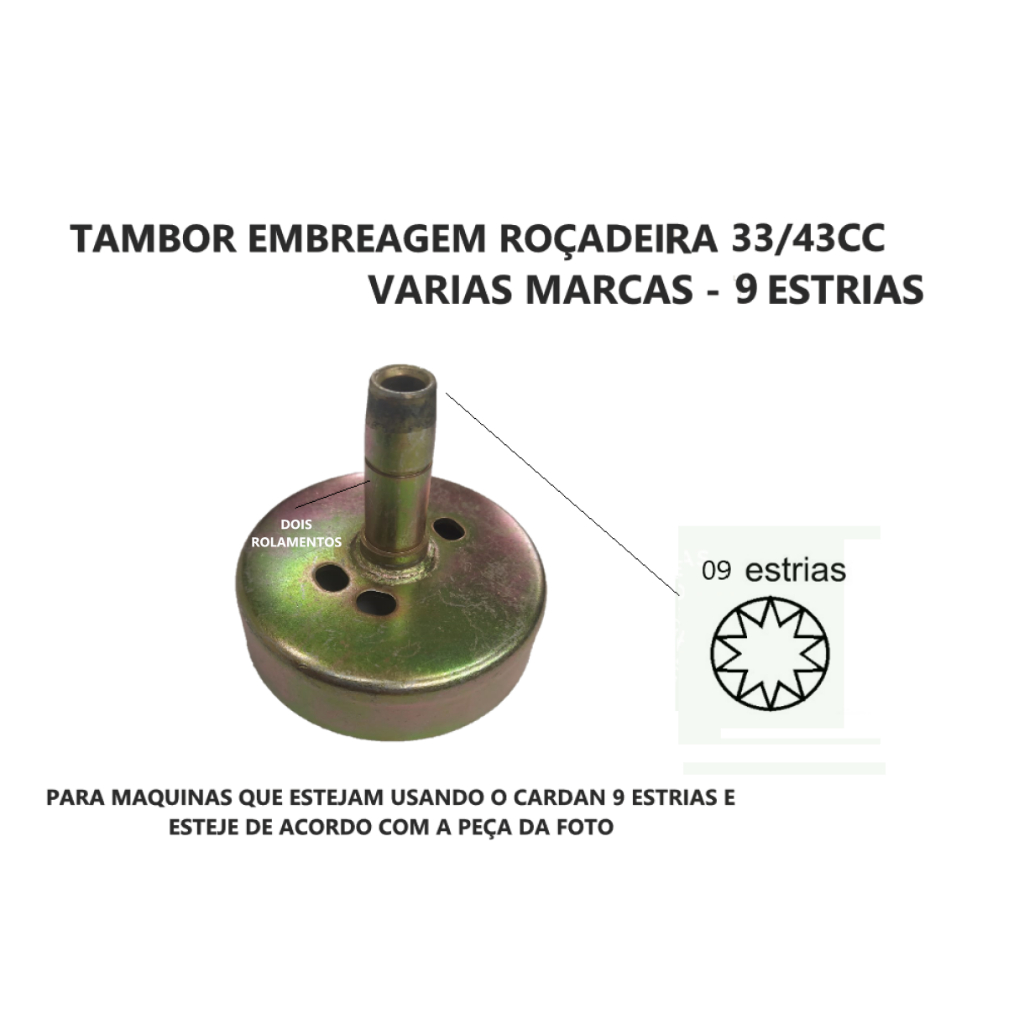 Tambor Embreagem Ro Cc Cc Estrias Rolamentos Shopee Brasil