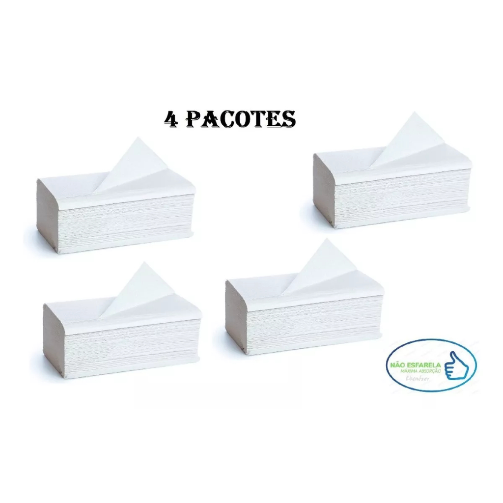 Papel Toalha Interfolha Branco Luxo Banheiro Kit Folhas