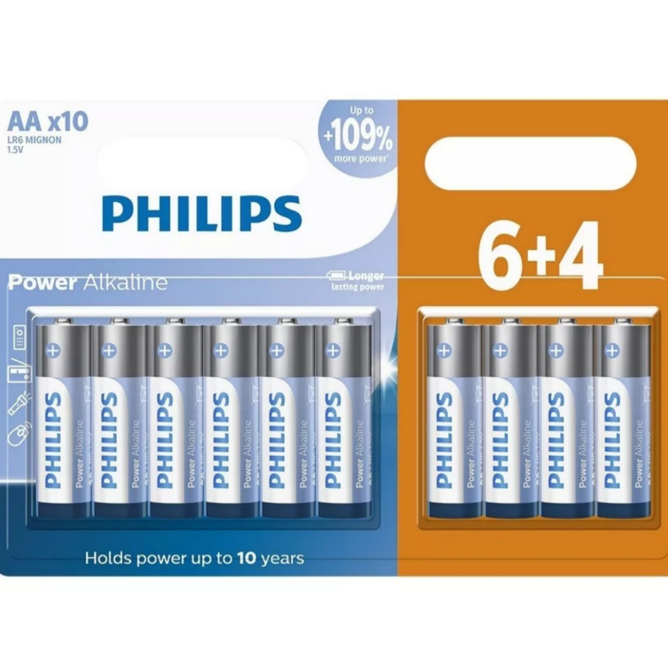 Pilhas Baterias Aa Alcalina Philips A Pequena Cartela Shopee Brasil