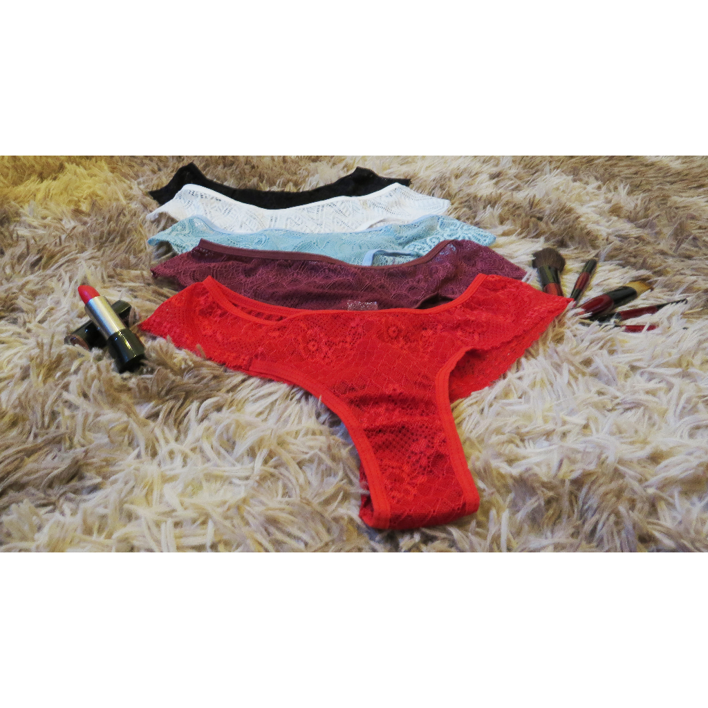 KIT CALCINHAS DE RENDA FIO DENTAL LINGERIE MODA INTIMA FEMININA