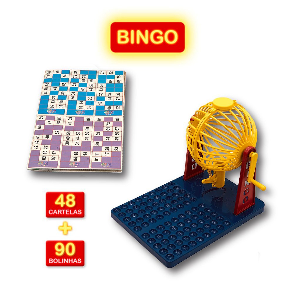 Jogo De Bingo 12 Cartelas 90 Bolinhas Brinquedo Shopee Brasil