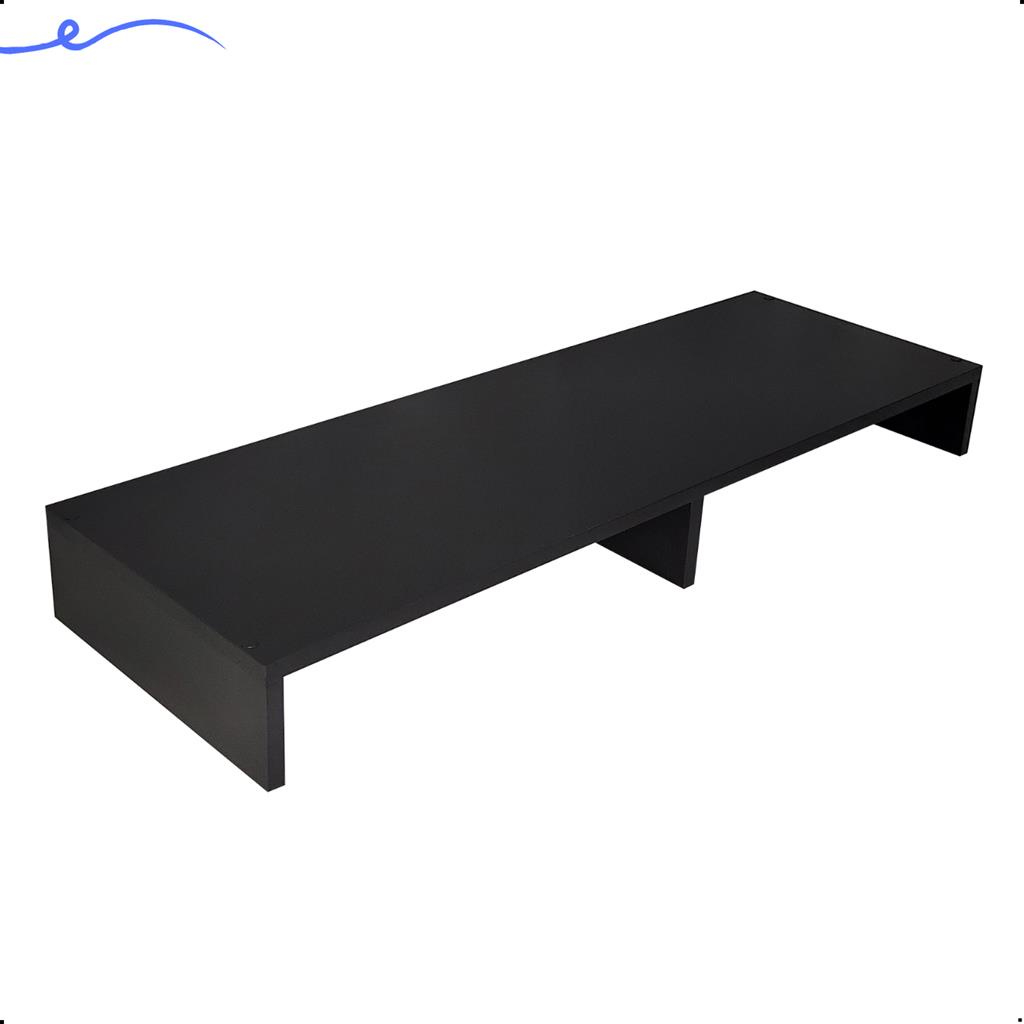 Suporte Para Monitor MDF Preto Telas Moveis Escritorio Base Ergonomico