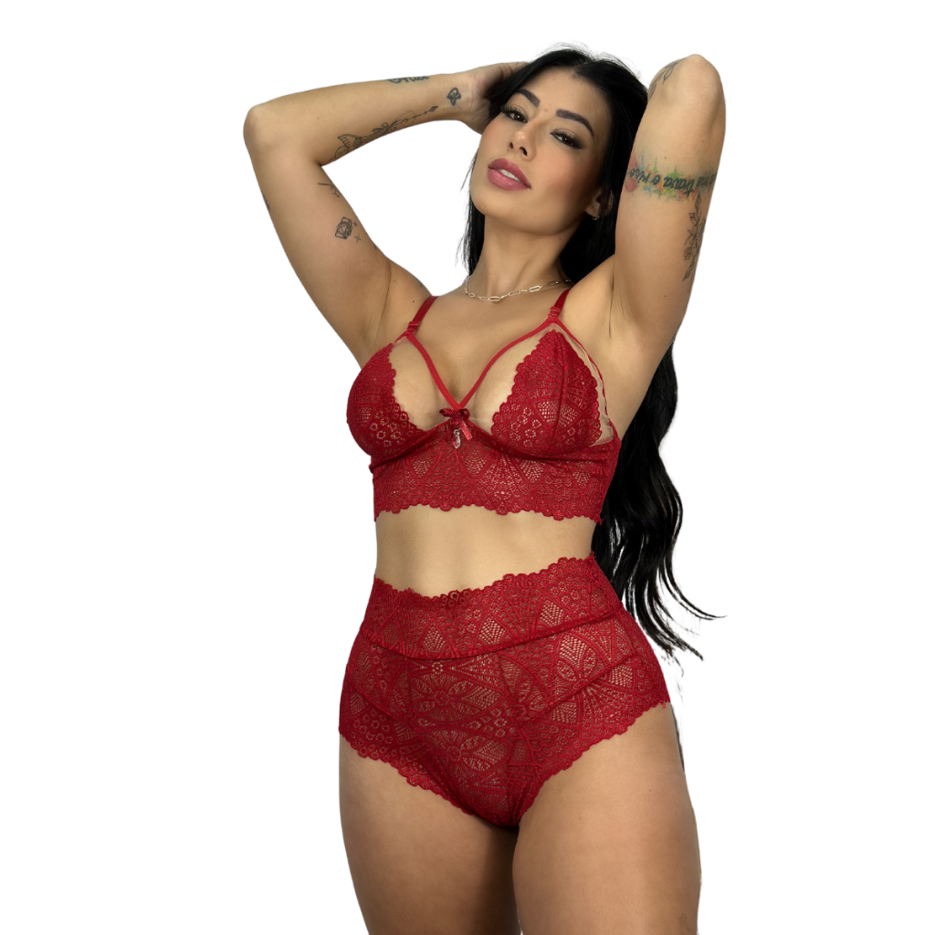 Conjunto Calcinha Sutia Lacradora Lingerie Sem Bojo Sem Aro Renda Moda