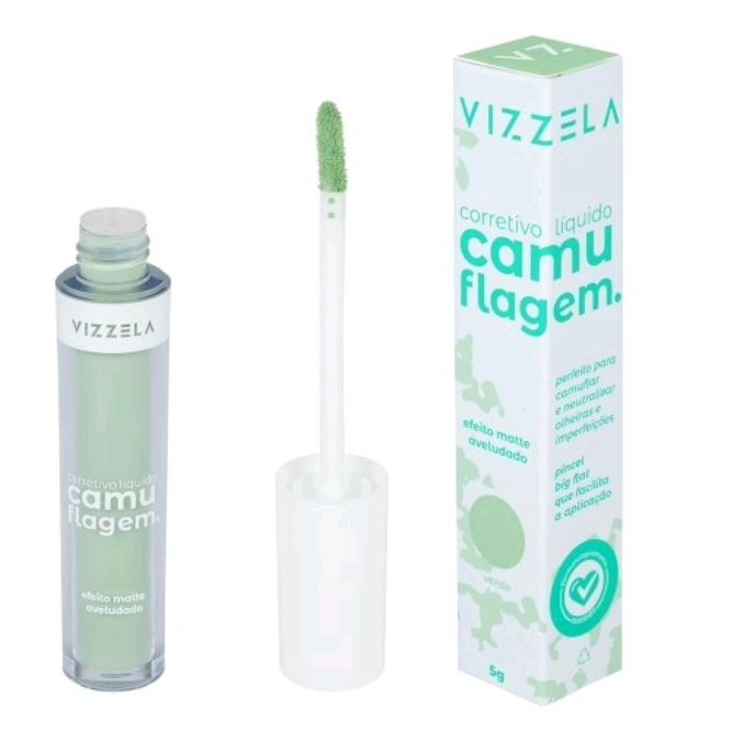 Corretivo Camuflagem Vegano Verde 5g Vizzela Shopee Brasil