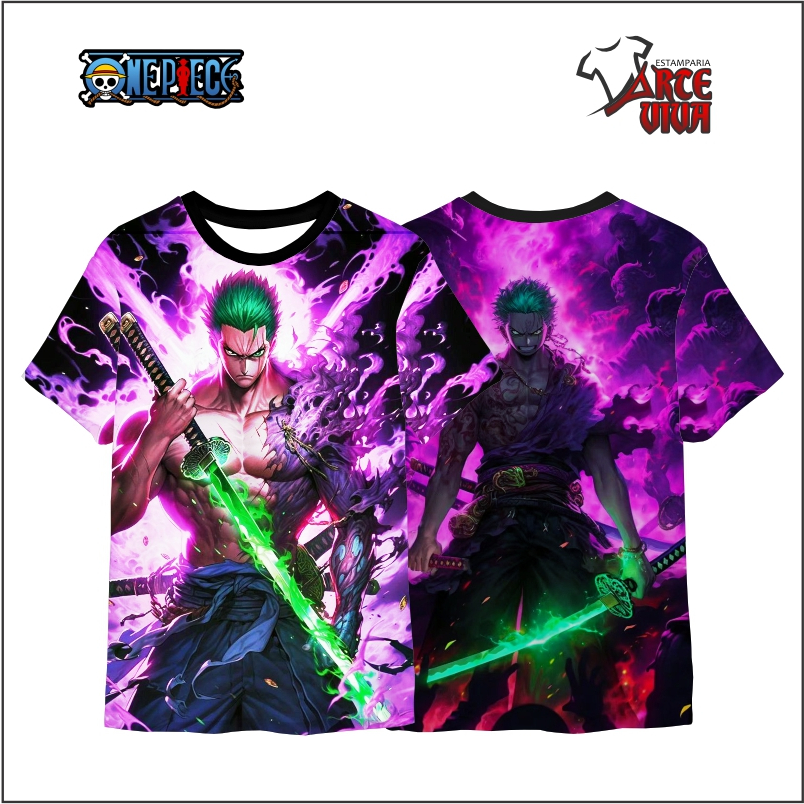 Camiseta Anime One Piece Masculina Feminina Unissex Zoro Shopee