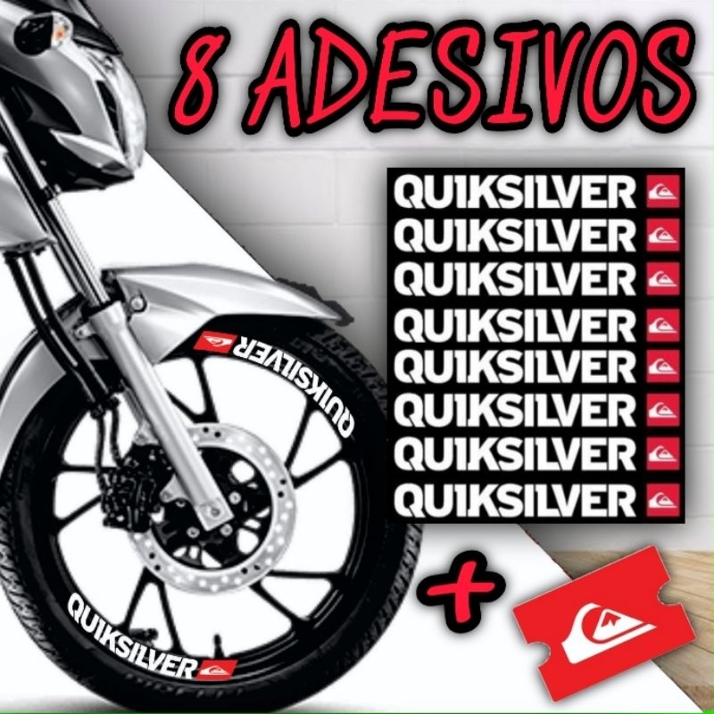 8 ADESIVOS De RODA 30x3cm QUIKSILVER Honda Yamaha Titan Fan Cg Start