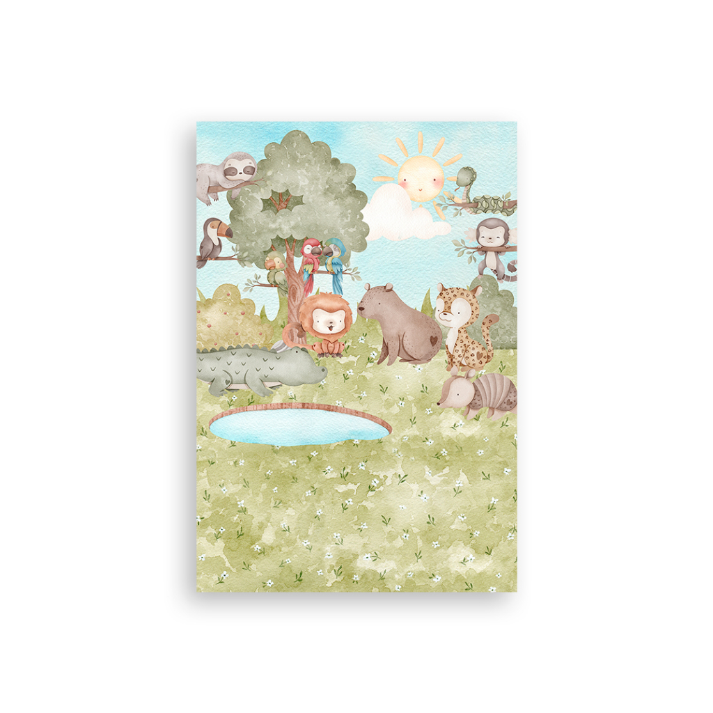 Painel De Festa Vertical 1 50 X 2 20 Capivara Cute Lago 045 Shopee