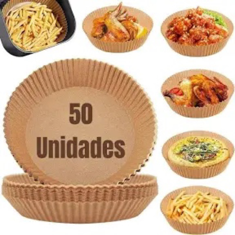 Forma De Papel Redondo Descartavel Para Air Fryer Fritadeira Eletrica