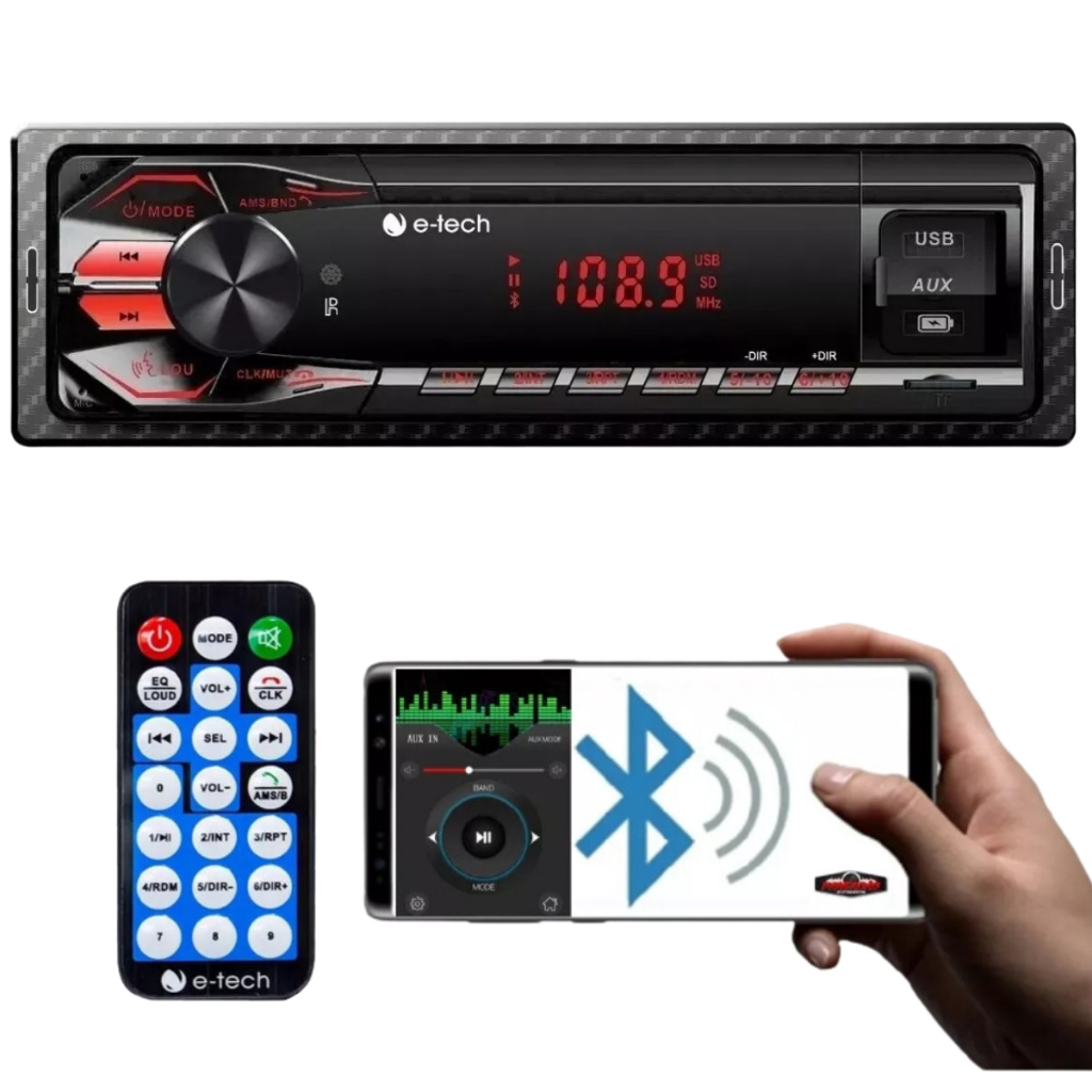 Aparelho De Som Carro Automotivo Bluetooth Pendrive Sd Radio Fm Rca