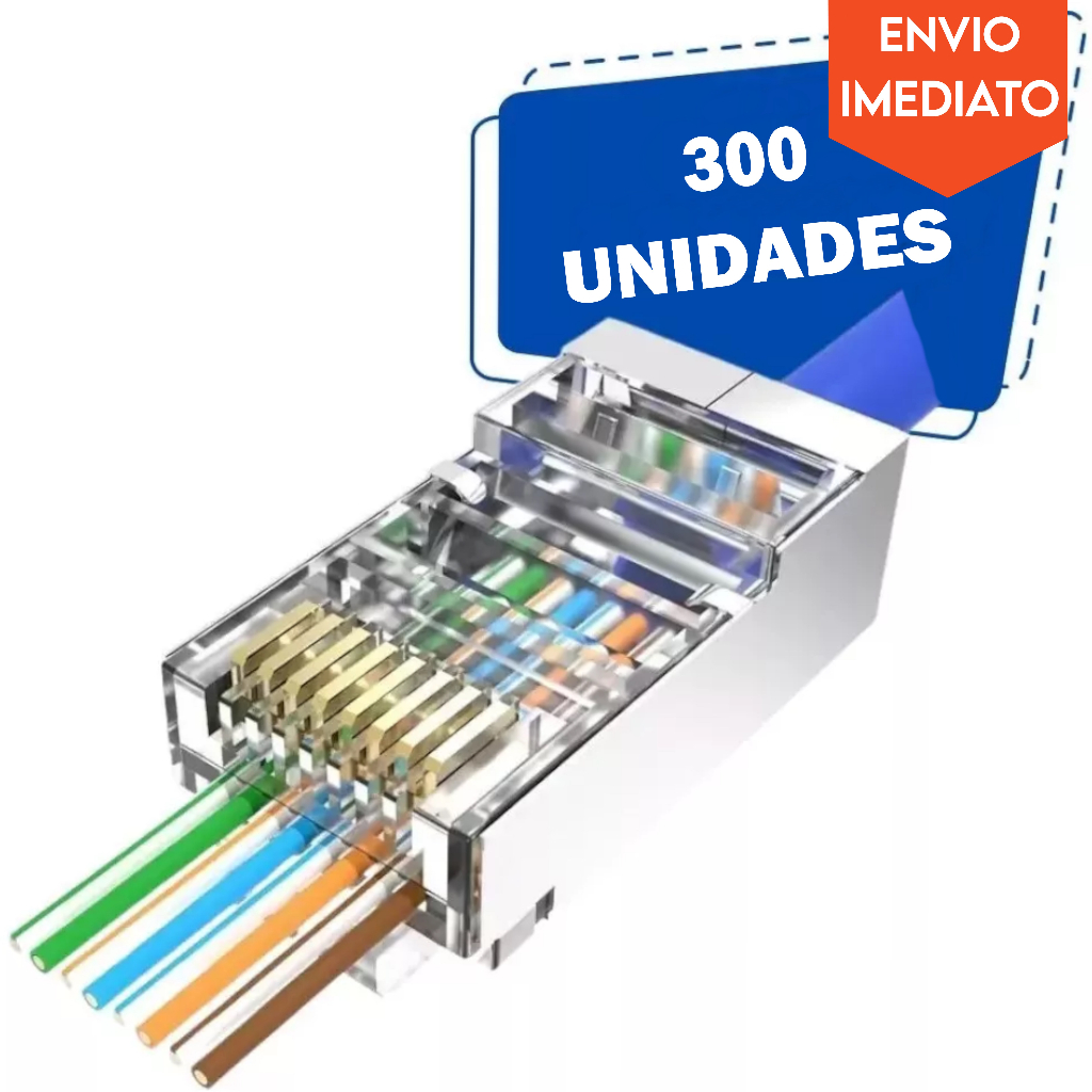 Conector Cabo De Internet Rj Vazado Blindado Cat Ez Exbom