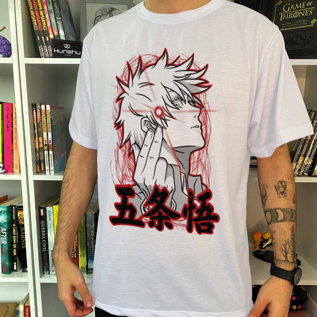 Camiseta Anime Unissex Satoru Gojo Jujutsu Kaisen Shopee Brasil