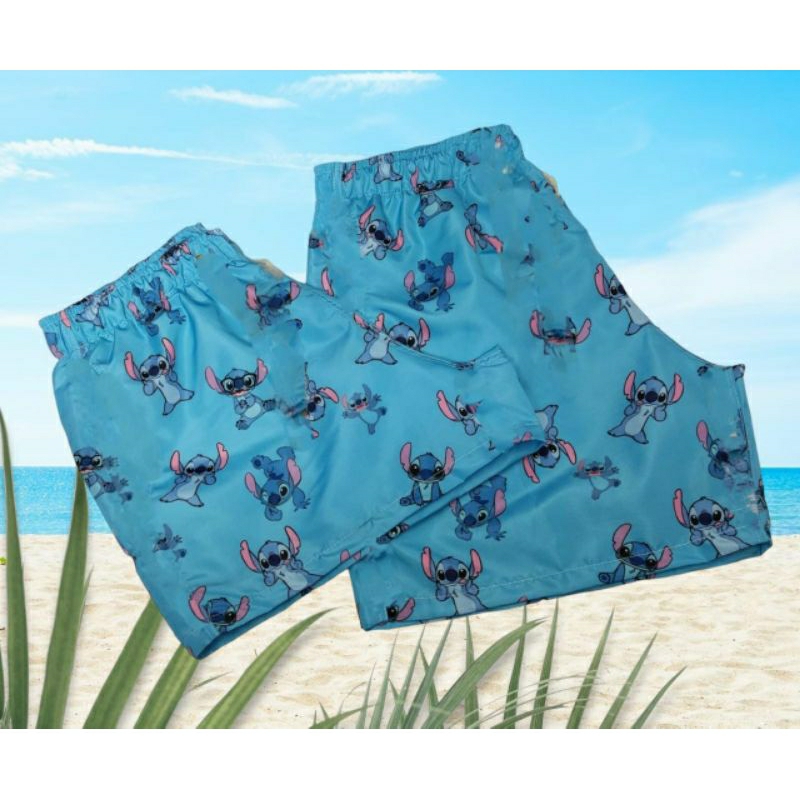 Kit Shorts Summer Casal Lilo Stitch Azul Tactel Shopee Brasil