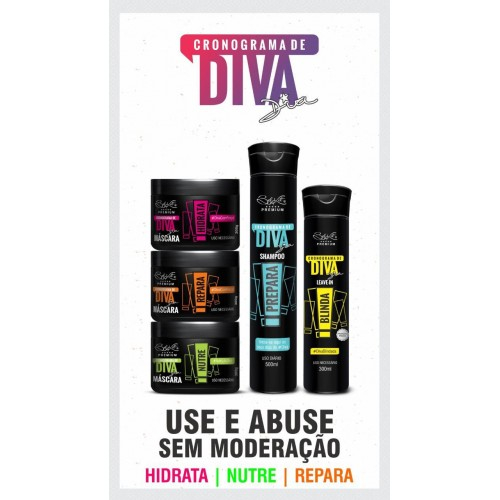 Kit Cronograma Capilar De Diva 5 Produtos Belkit Shopee Brasil