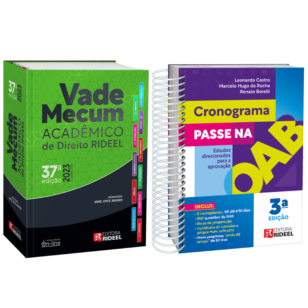 Vade Mecum Acadêmico Direito Rideel 37ª Edicão 2023 Cronograma Passe