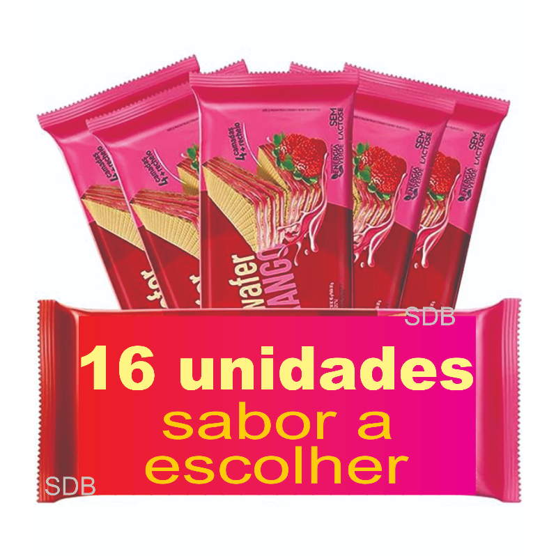 Kit 16X Wafer Sem Lactose Liane 90g Cada 16 Pacotes De Biscoito Wafer