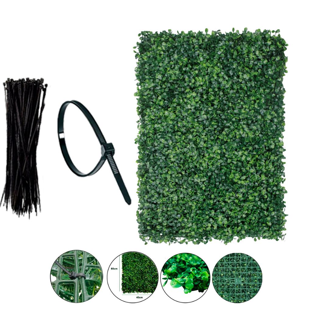 Placa Buchinho X Grama Artificial Jardim Vertical Parede Verde