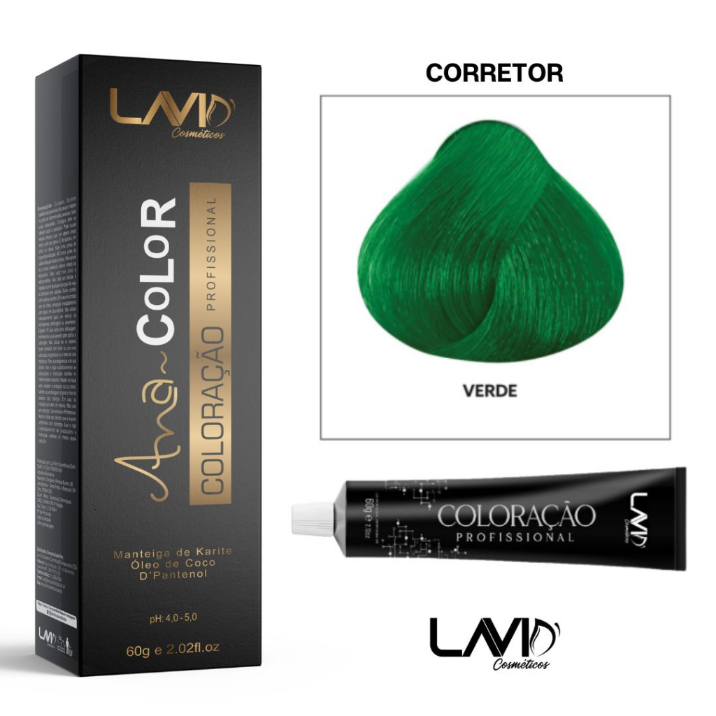 Corretor Profissional Anacolor Verde G Lavid Cosmeticos Shopee Brasil